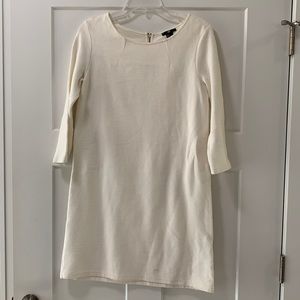 Ivory Ribbed 3/4 Sleeve Dress - Super cute belted